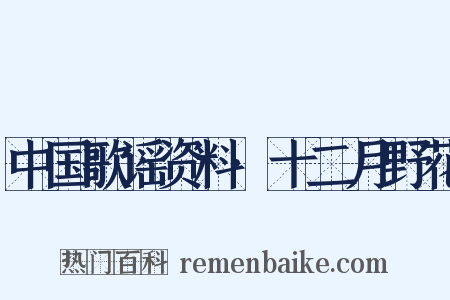 中国歌谣资料·十二月野花是什么意思的图片
